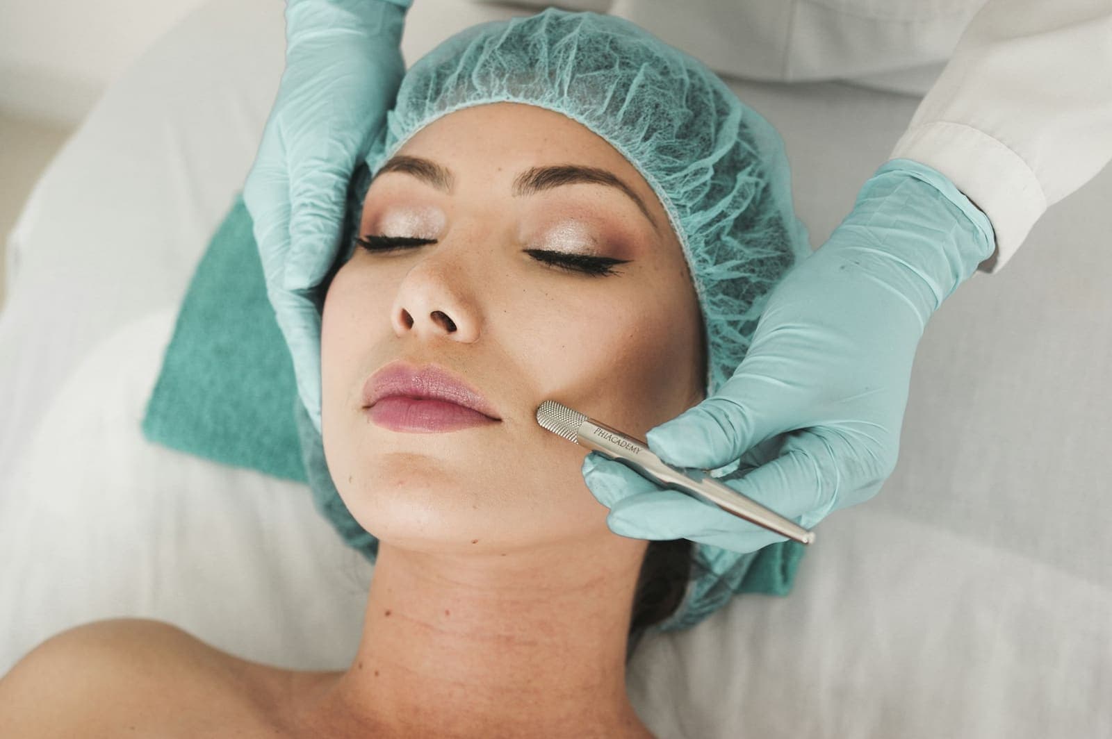 Client relaxing during a gentle facial treatment